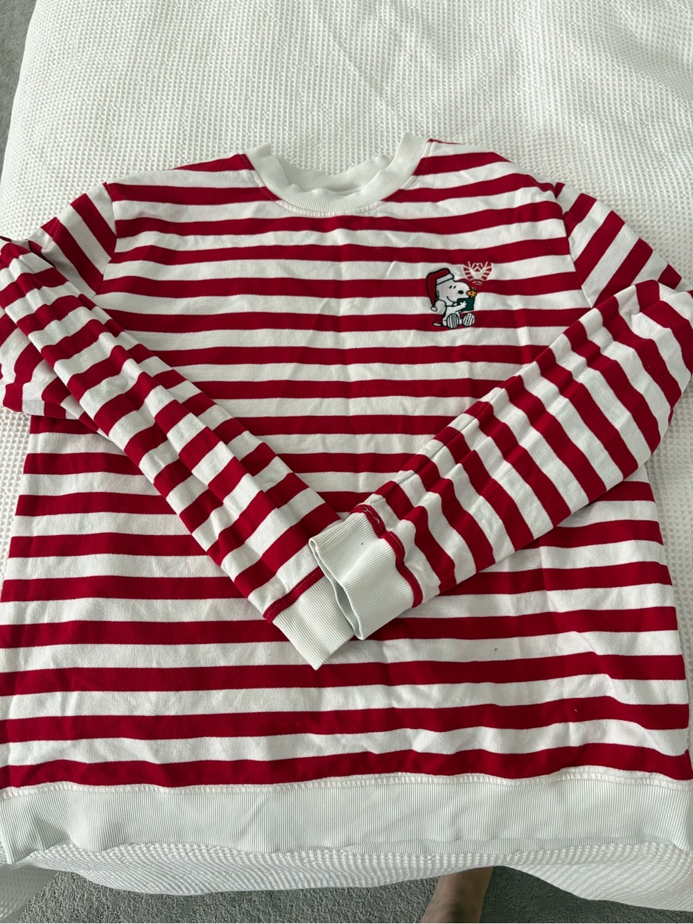 Hanna Andersson Red & White Striped Snoopy Crewneck Sweater
